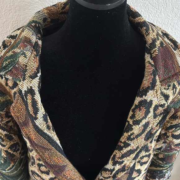 Vintage Paco Soler Tapestry Leopard Animal Print Jacket Size S/M - Picture 8 of 11